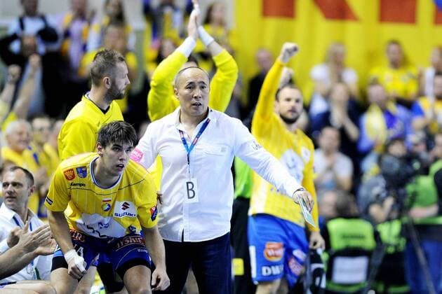 19.04.2015 KIELCE - HANDBALL MEN - CHAMPIONS LEAGUE QUARTER CL FINAL - KS VIVE TAURON KIELCE - HK VARDAR SKOPJE - Coach TALANT DUJSHEBAEV FOTO MICHALxSTANCZYK CYFRASPORT NEWSPIX.PL --- Newspix.pl  20150419CSMS0039