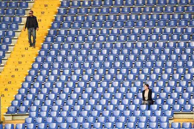 Spectators in empty stands Campionato Italiano Serie A - AS Roma - Foto AndreaxStaccioli Insidefoto andreaxstaccioli