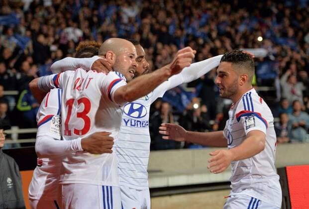 Clinton Njie (ol) - Christophe Jallet (ol) FOOTBALL : Olympique Lyon vs AS Saint Etienne ASSE - Ligue 1 - 19 04 2015 AnthonyBIBARD FEP Panoramic 