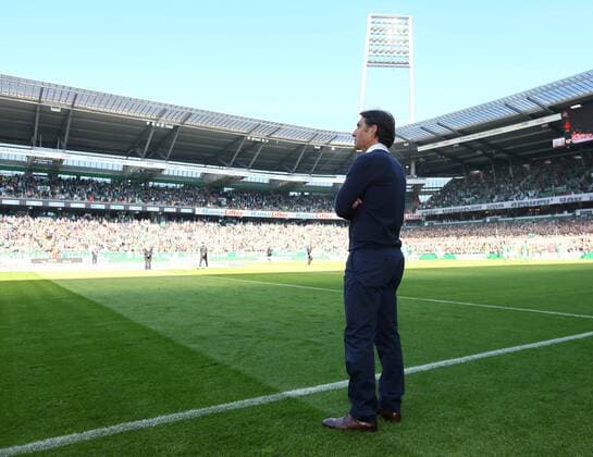 Foto : HSV Trainer Bruno Labbadia Fussball 1. Bundesliga am So. 19.04.2015 Werder Bremen - HSV