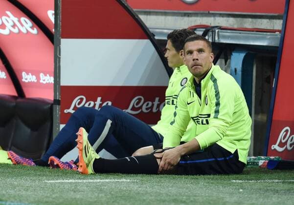 FUSSBALL INTERNATIONAL SERIE A SAISON 2014 2015 31. Spieltag Inter Mailand - AC Mailand 19.04.2015 Lukas Podolski (Inter Mailand) findet kein Platz auf der Ersatzbank 