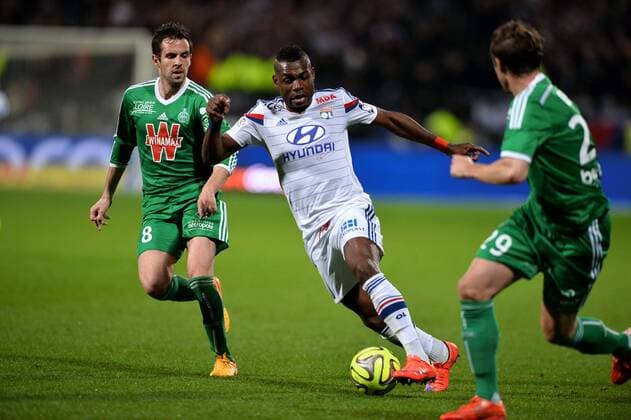 Henri bedimo (sainte) - Benjamin Corgnet (sainte) FOOTBALL : Lyon vs Saint Etienne - Ligue 1 - 19 04 2015 AnthonyBIBARD FEP Panoramic 
