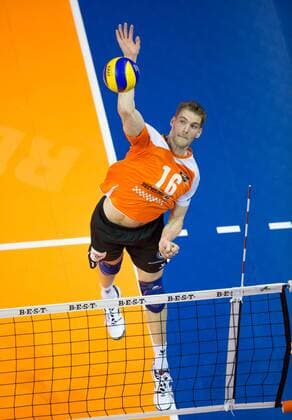 Berlin, Deutschland, 22.04.2015: Volleyball Bundesliga Playoffs Finale Spiel 2 (Best of Five) Saison 2014 2015 - Berlin Recycling Volleys - VfB Friedrichshafen. Christian Dünnes Duennes (BR Volleys 16)