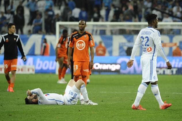 Deception Gignac - Batshuayi (OM) FOOTBALL : Marseille vs Lorient - Ligue 1 - 24 04 2015 FranckPennant Panoramic 