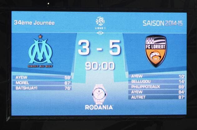 Endergebnis Olympique Marseille vs FC Lorient 3:5 - Ligue 1 - 24 04 2015 FranckPennant 