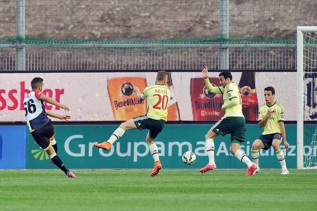 An Udine 25 04 2015 - campionato di calcio serie A Udinese Calcio vs AC Mailand: Tor durch Giampiero Piero 