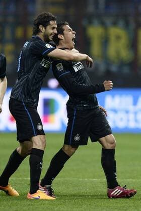 Db Milano 25 04 2015 - campionato di calcio serie A Inter Mailand vs AS Rom: Torjubel Hernanes 
