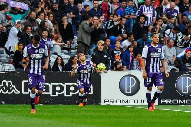 Goal et joie Adrien Regattin (tfc) FOOTBALL : Toulouse FC vs FC Nantes - 34eme journee de L1 - 25 04 2015 ThierryBreton 