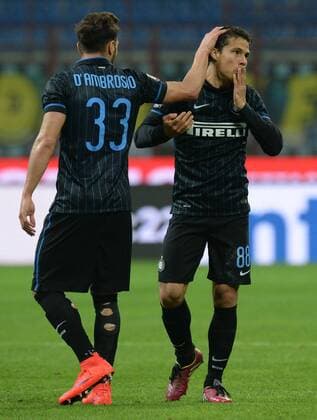 IPP20150425 Football - soccer: Serie A, Inter Mailand - AS Rom, Hernanes, Danilo D Ambrosio xHOCHxZWEIx xItalyxPhotoxPressx 