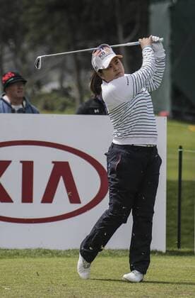 APR 25, 2015 San Francisco, CA : Inbee Park take a big swing down the fairway at the14th hole during LPGA Golf Damen Swinging Skirts Classic at Lake Merced Golf Club San Francisco, CA LPGA Golf 2015: Swinging Skirts Classic Third Round APR 25 - ZUMAc04_