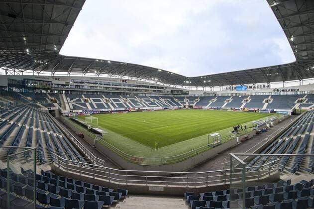 The stadium of KAA Gent during the Jupiler Pro League match at the Ghelamco stadium on april 26, 2015 in Ghent, Belgium Jupiler Pro League 2014 2015 xVIxGerritxvanxKeulenxIVx 3815012