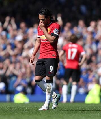 Radamel Falcao of Manchester United ManU looks dejected - Everton vs. Manchester United - Barclay s Premier League - Goodison Park - Liverpool- 26 04 2015 Pic Philip Oldham Sportimage EDITORIAL USE ONLY. No use with unauthorised audio, video, data, fixture lists, club league logos or live services. Online in-match use limited to 120 images, no video emulation. No use in betting, games or single club league player publications.