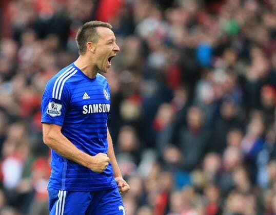 Chelsea s John Terry celebrates at the final whistle Barclays Premier League - Arsenal vs Chelsea - Emirates Stadium - England - 26th April 2015 - Picture David Klein Sportimage EDITORIAL USE ONLY. No use with unauthorised audio, video, data, fixture lists, club league logos or live services. Online in-match use limited to 120 images, no video emulation. No use in betting, games or single club league player publications.