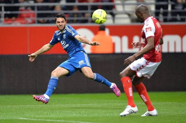 Aktuell Fußball, Frankreich, Ligue 1, Stade Reims - Olympique Lyon CLEMENT GRENIER (ol) FOOTBALL : Stade Reims vs Olympique Lyon - Ligue 1 - 26 04 2015 AnthonyBIBARD FEP 