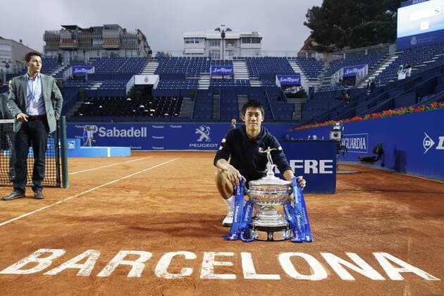 Kei Nishikori (JPN), APRIL 26, 2015 - Tennis : Kei Nishikori of Japan after the ceremony of singls finals match against Pablo Andujar of Spain on the Barcelona Open Banc Sabadell tennis tournament at the Real Club de Tenis de Barcelona in Barcelona, Spain, April 26, 2015. Noxthirdxpartyxsales  (heha018533)