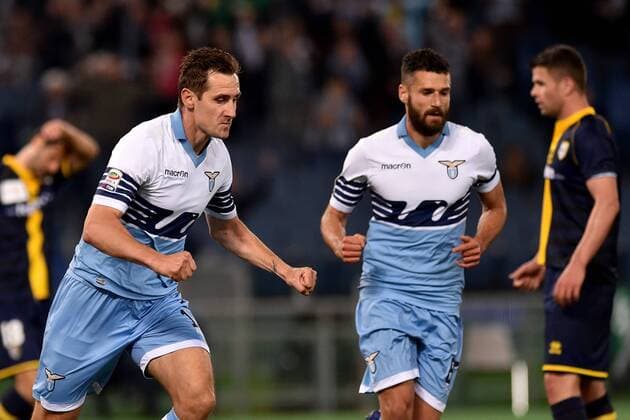 29.04.2015. Rome, Italy. Serie A Football. Lazio versus Parma. Miroslav Klose celebrates after he scored the goal for 2-0 for Lazio xGiuseppexMaffiax  ActionPlus11616568