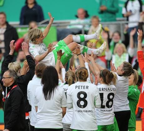 Koeln, Fussball , DFB Pokal Finale der Frauen , Saison 2014 2015, Turbine Potsdam vs VfL Wolfsburg 01.05.2015, Rheinenergie Stadion Köln, Martina Müller, VfL Wolfsburg,