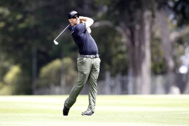 May 01, 2015: Hunter Mahan works his fairway shot on 3 during the third round of the World Golf Championships at Harding Park in San Francisco, CA. GOLF: MAY 01 PGA Golf Herren - World Golf Championships-Cadillac Match Play - Third Round Icon788150501007 EDITORIAL USE ONLY