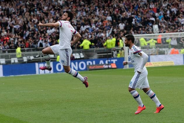 Aktuell Fußball, Frankreich, Ligue 1, Olympique Lyon - Evian Thonon Gaillard Joie de Clement Grenier (lyon) FOOTBALL : Lyon vs Evian Thonon Gaillard - Ligue 1 - 02 05 2015 FredericChambert Panoramic 