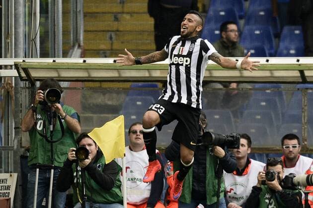 Db Genova 02 05 2015 - campionato di calcio serie A Sampdoria Genua vs Juventus Turin: Torjubel Arturo Vidal 