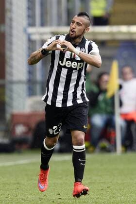 Db Genova 02 05 2015 - campionato di calcio serie A Sampdoria Genua vs Juventus Turin: Torjubel Arturo Vidal 