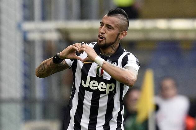Db Genova 02 05 2015 - campionato di calcio serie A Sampdoria Genua vs Juventus Turin: Torjubel Arturo Vidal 
