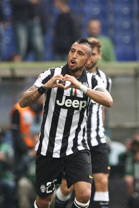 May 2, 2015 - Genoa, Italy - Juventus midfielder Arturo Vidal (23) celebrates after scoring his goal during the Serie A football match n.34 SAMPDORIA - JUVENTUS on 02 05 15 at the Stadio Luigi Ferraris in Genoa, Italy. Copyright 2015 Matteo Bottanelli Serie A: Sampdoria vs Juventus  - ZUMAn230