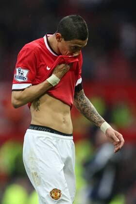 Angel di Maria of Manchester United ManU looks dejected - Manchester United vs. West Bromwich Albion - Barclay s Premier League - Old Trafford - Manchester - 02 05 2015 Pic Philip Oldham Sportimage EDITORIAL USE ONLY. No use with unauthorised audio, video, data, fixture lists, club league logos or live services. Online in-match use limited to 120 images, no video emulation. No use in betting, games or single club league player publications.