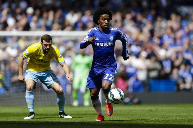Aktuell FuÃŸball, England, Premier League, FC Chelsea - Crystal Palace 03.05.2015. London, England. Barclays Premier League. Chelsea versus Crystal Palace. Chelsea s Willian in action xCraigxMercerx  ActionPlus11617913