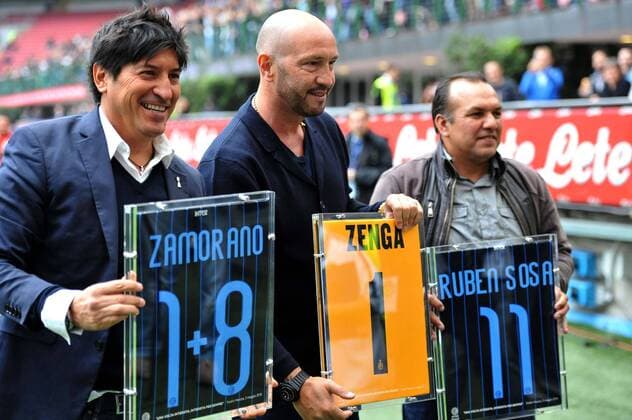 Aktuell Fußball, Italien, Serie A, Inter Mailand - Chievo Verona Football - soccer: Serie A, Inter Mailand vs. Chievo Verona ivan zamorano, walter zenga, ruben sosa xHOCHxZWEIx xItalyxPhotoxPressx 