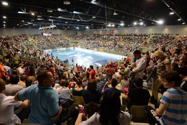 handball match - Varazdin, Croatia 03.05.2015. Arena, Varazdin, Croatia - Qualification for the European Championship EM Europameisterschaft in handball.  MarkoxJurinec PIXSELL