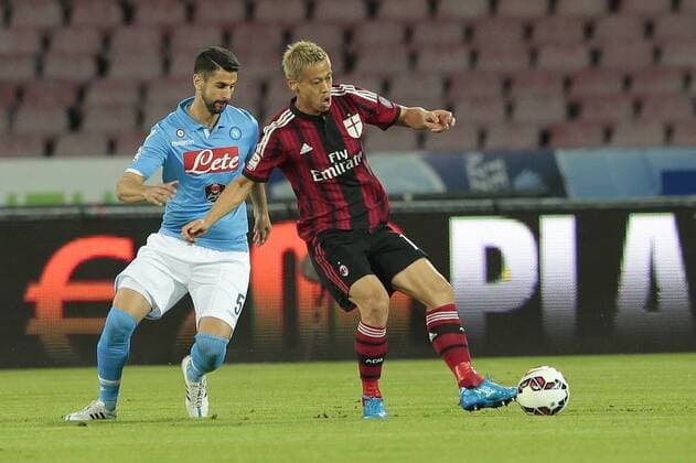 Miguel Angel Britos Napoli, Keisuke Honda Milan - Napoli. 03-05-2015 - Serie A 2014 2015 - SSC Napoli - AC Milan - cesarexpurini