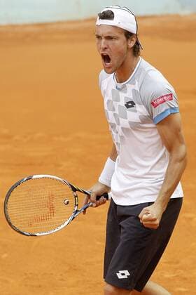 Joao Sousa during Madrid Open Tennis 2015 match.May, 4, 2015.  (20150504263)