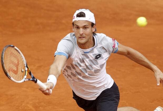 Joao Sousa during Madrid Open Tennis 2015 match.May, 4, 2015.  (20150504237)