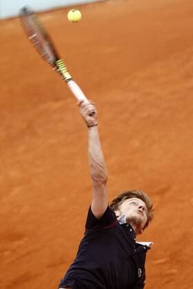 David Goffin during Madrid Open Tennis 2015 match.May, 4, 2015.  (20150504344)