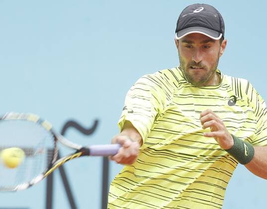 Steve Johnson during Madrid Open Tennis 2015 match.May, 4, 2015.  (20150504180)