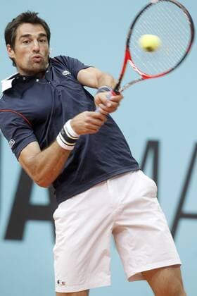 Jeremy Chardy during Madrid Open Tennis 2015 match.May, 4, 2015.  (20150504264)