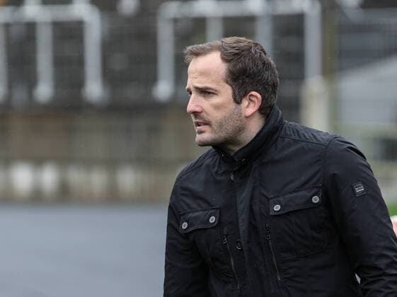 Manuel Baum (Cheftrainer NLZ FC Augsburg), A-Jugend Bundesliga FC Augsburg - FC Bayern München, 25. Spieltag, Saison 2014-2015, 03.05.2015,
