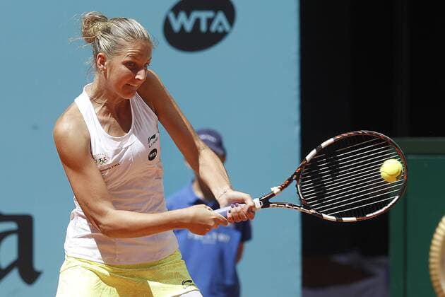 Karolina Pliskova during Madrid Open Tennis 2015 match.May, 5, 2015.  (20150505110)