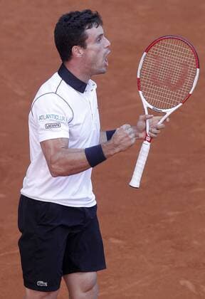 Roberto Bautista Agut during Madrid Open Tennis 2015 match.May, 5, 2015.  (20150505223)