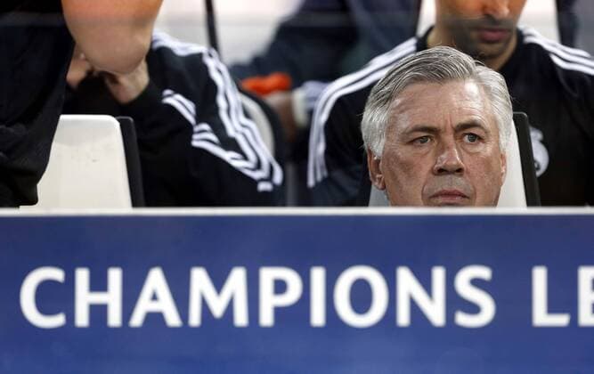 First leg of 1 2 Champions League match between Juventus and Real Madrid. In this picture, Carlo Ancelotti. xFOTOxCHEMAxREYx 