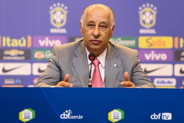 May 5, 2015 - Rio De Janeiro, Brazil - The president of CBF Marco Polo Del Nero, reads the 23-player roster for the upcoming Copa America tournament to be held in Chile, at the headquarters of the Brazilian Football Confederation (CBF) in Rio de Janeiro. Brazil: National Brazilian Football Team - ZUMAp133