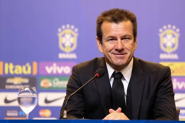 May 5, 2015 - Rio De Janeiro, Brazil - The coach of the Brazilian national football team, Dunga, reads the 23-player roster for the upcoming Copa America tournament to be held in Chile, at the headquarters of the Brazilian Football Confederation (CBF) in Rio de Janeiro. Brazil: National Brazilian Football Team - ZUMAp133