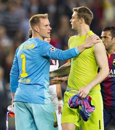 Barcelona, 06.05.2015, Camp Nou Torwart Marc-Andre ter Stegen (Barca) und Torwart Manuel Neuer (FCB) FC Barcelona Barca - FC Bayern München mm