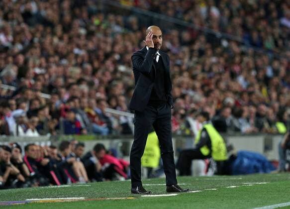 Mittwoch 06.05.2015, CL, UEFA Champions League, Saison 2014 2015, Halbfinale Hinspiel in Barcelona, FC Barcelona Barca - FC Bayern Muenchen, Trainer Pep Guardiola (Bayern Muenchen) enttaeuscht DeFodi035
