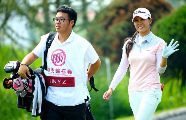 SHANGHAI, CHINA - MAY 07: (CHINA OUT) Lin Yezhou of China waves hand during the first round match on day one of 2015 Buick Golf Championship at Shanghai Qizhong Garden Golf Club on May 7, 2015 in Shanghai, China.  CFP467131285 