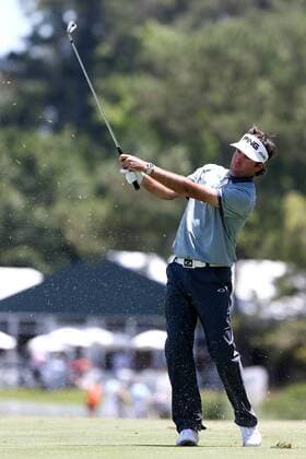 May 7, 2015 - Ponte Vedra Beach, Florida, United States - Bubba Watson hits a fairway shot on the 9th hole during the first round of THE PLAYERS Championship. THE PLAYERS Championship - Round 1 - ZUMAw109
