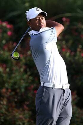 May 7, 2015 - Ponte Vedra Beach, Florida, United States - Tiger Woods takes a practice swing on the 18th hole during the first round of THE PLAYERS Championship. THE PLAYERS Championship - Round 1 - ZUMAw109