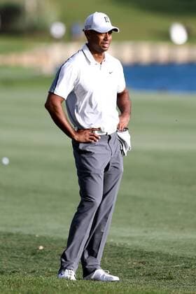 May 7, 2015 - Ponte Vedra Beach, Florida, United States - Tiger Woods waits on the fairway of the 18th hole during the first round of THE PLAYERS Championship. THE PLAYERS Championship - Round 1 - ZUMAw109