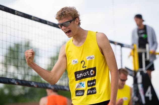 08.05.2015, Muenster, Schlossplatz smart beach tour, Supercup Münster Muenster, Qualifikation Jubel Julius Thole